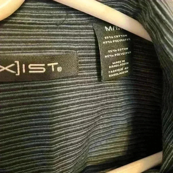 Axist Long Sleeve Shirt For Men Size Medium Striped Black and Blue - Picture 3 of 4